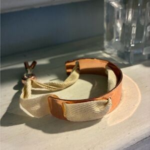 Copper Cuff Bracelet with Ribbon